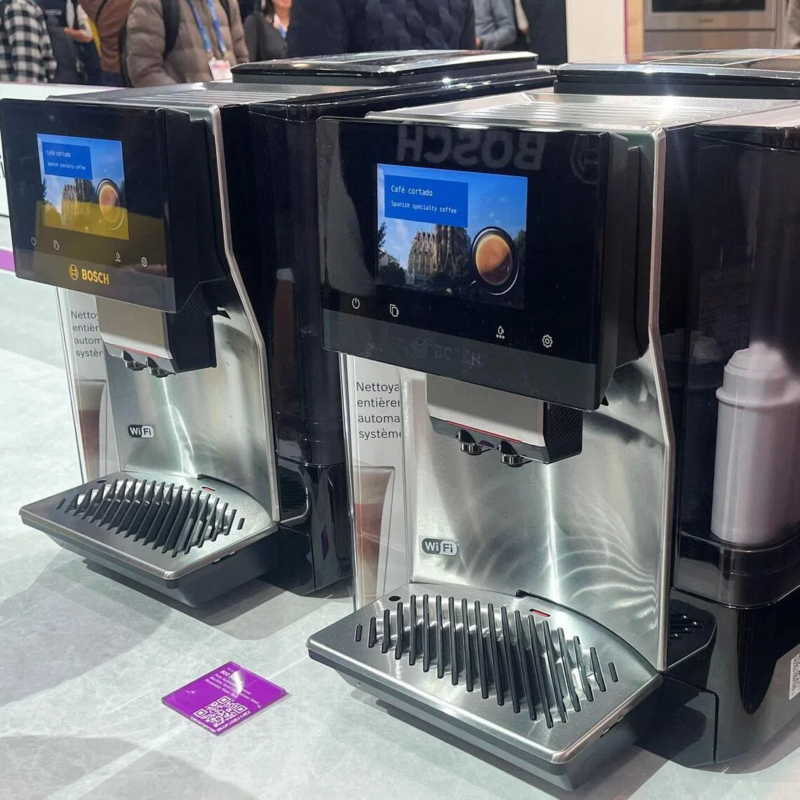 This photo taken on Jan 7 shows a Bosch 800 Series coffee machine displayed during the annual Consumer Electronics Show (CES) in Las Vegas, Nevada. 