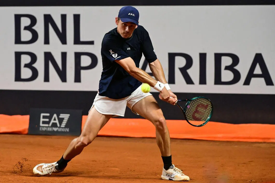 Alex De Minaur had to stop before a serve in his second-round match with Luca Nardi to argue with two particularly loud and aggressive fans on May 10.