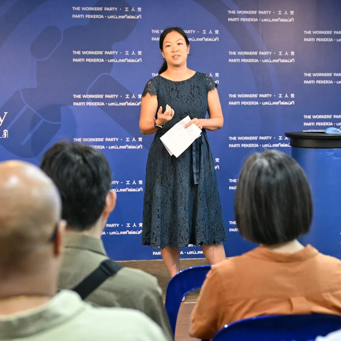 Sengkang GRC MP He Ting Ru at the launch event of the Workers' Party's Caregivers’ Wishes scheme on Oct 10.