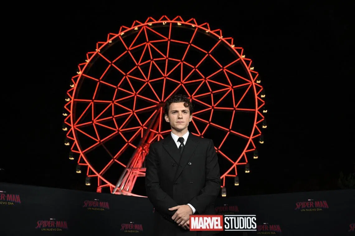 Tom Holland poses during a fan event for Spider-Man: Brand New Day in Mexico City on July 20.