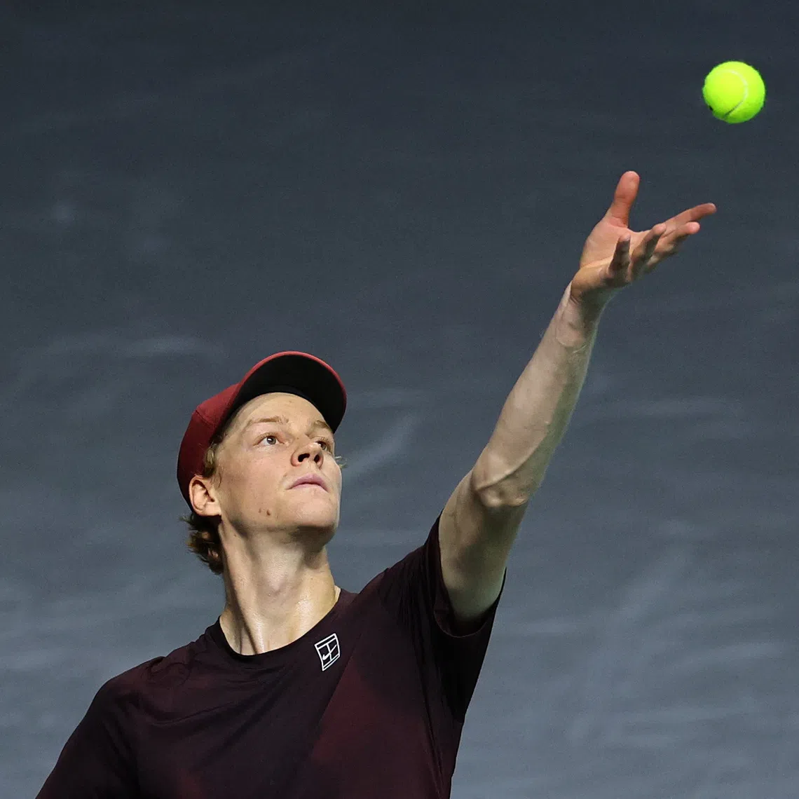 Tennis - ATP Masters 1000 - Paris Masters - Paris La Defense Arena, Nanterre, France - November 2, 2025 Italy's Jannik Sinner in action during the final match against Canada's Felix Auger-Aliassime REUTERS/Sarah Meyssonnier