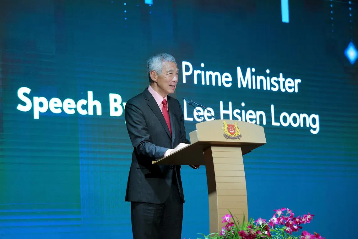 Prime Minister Lee Hsien Loong at ISD's 75th Anniversary Gala Dinner on Oct 24.