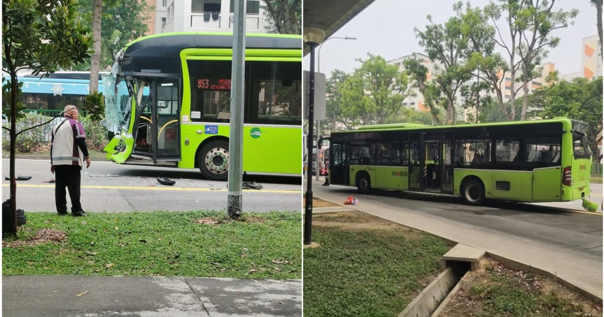 Three Hospitalised After Three Public Buses Collide in Yishun