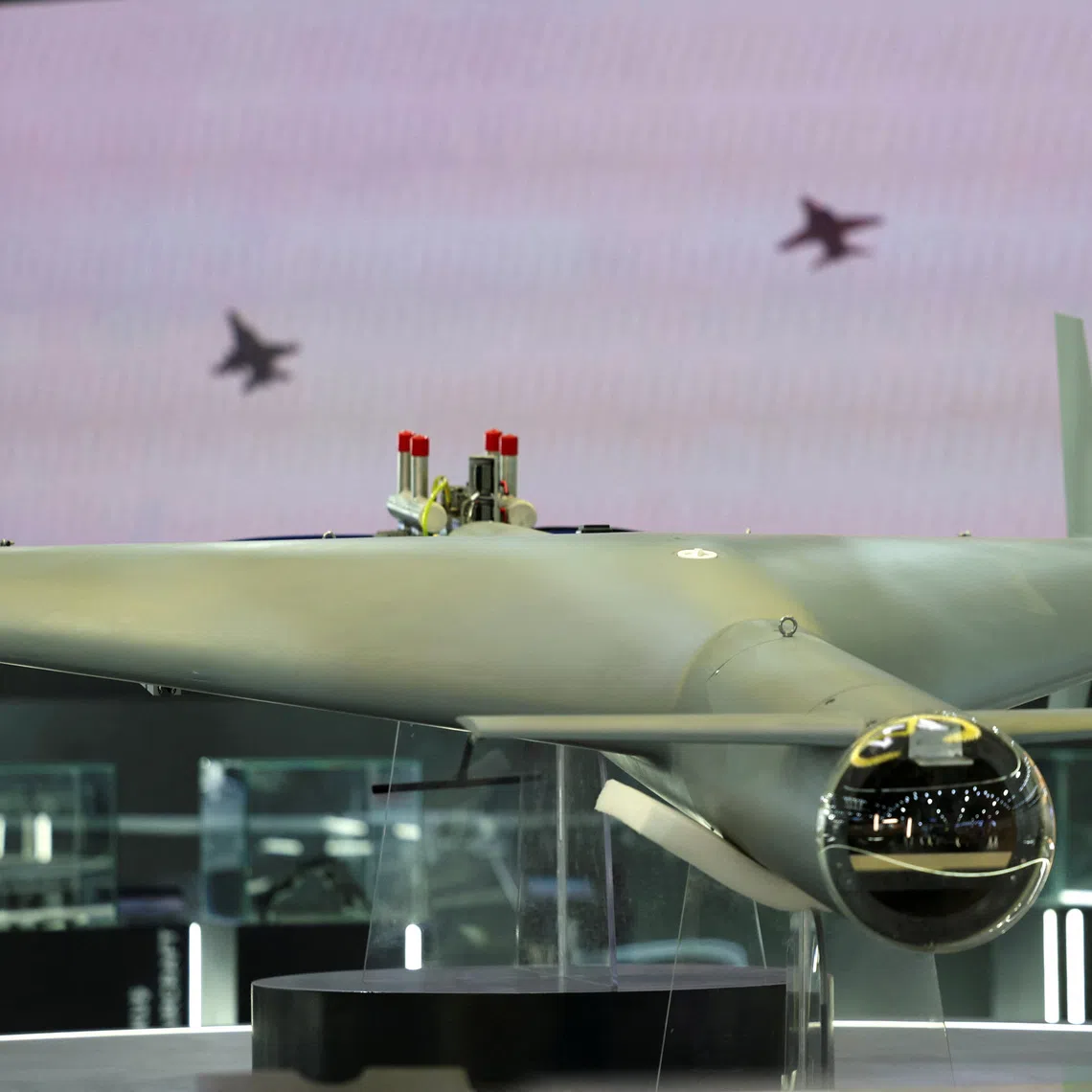 Jabbar 150, an Egyptian drone manufactured by Amstone International Group, is displayed at the Egypt Defence Expo (EDEX), showcasing military systems and hardware, in Cairo, Egypt, December 3, 2025. REUTERS/Mohamed Abd El Ghany