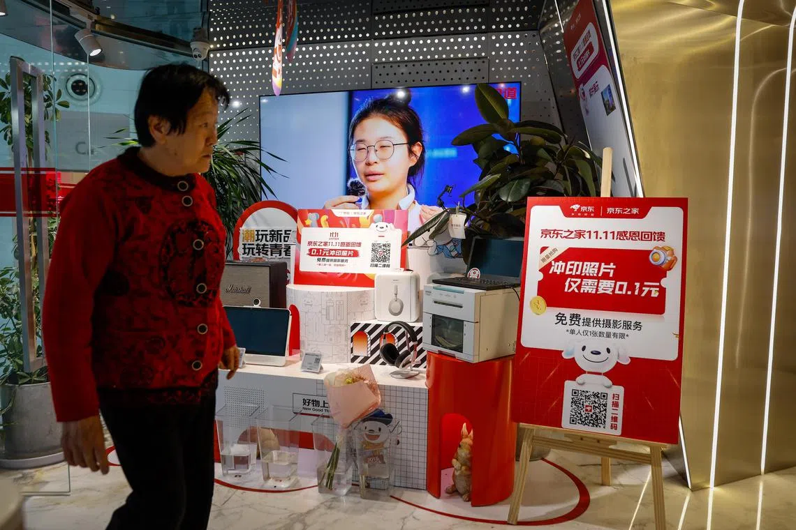 Retail sales growth generated by China’s biggest online shopping festival, Singles' Day, was slower than in previous years