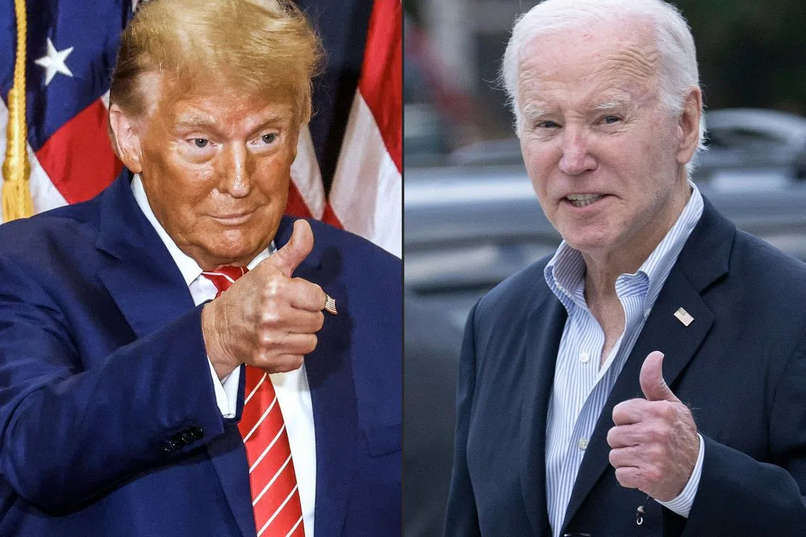 Mr Biden and his campaign have ramped up personal attacks on Trump (left) with just six months until November’s US presidential election.