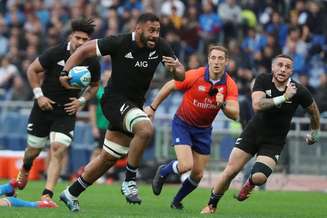 FILE PHOTO: Rugby Union - Italy v New Zealand - Stadio Olimpico, Rome, Italy - November 24, 2018  New Zealand's Patrick Tuipulotu in action   REUTERS/Alessandro Bianchi/File Photo