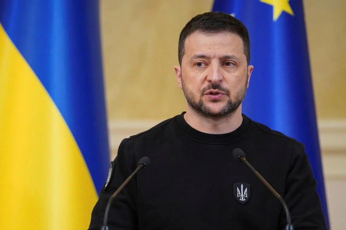 President Volodymyr Zelensky told reporters in Helsinki he is expecting the West to supply Ukraine with modern warplanes.