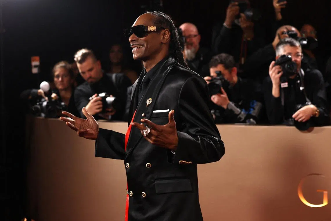 Snoop Dogg poses on the red carpet at the 83rd Annual Golden Globes in Beverly Hills, California, U.S., January 11, 2026. REUTERS/Daniel Cole