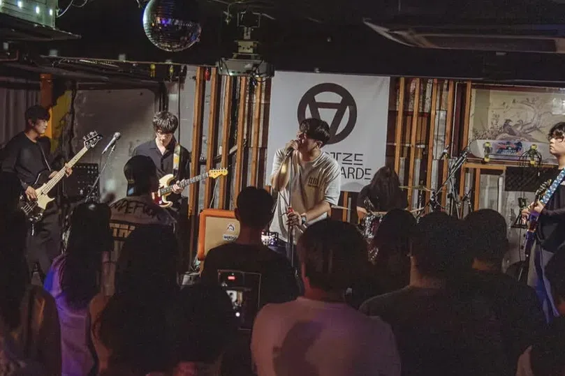 Busan-based indie band Half Hound performs at live music club Ovantgarde in Busan on June 1.