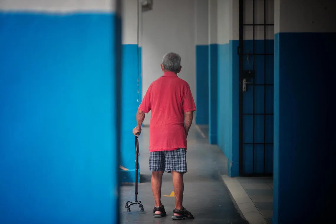 An elderly man at Blk 3 Jalan Bukit Merah on Oct 22, 2021.