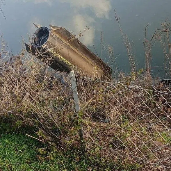 Debris of a NATO air defence system that intercepted a missile launched from Iran is seen in Dortyol, in southern Hatay province, Turkey, March 4, 2026 in this screengrab from video. Ihlas News Agency (IHA) via REUTERS
