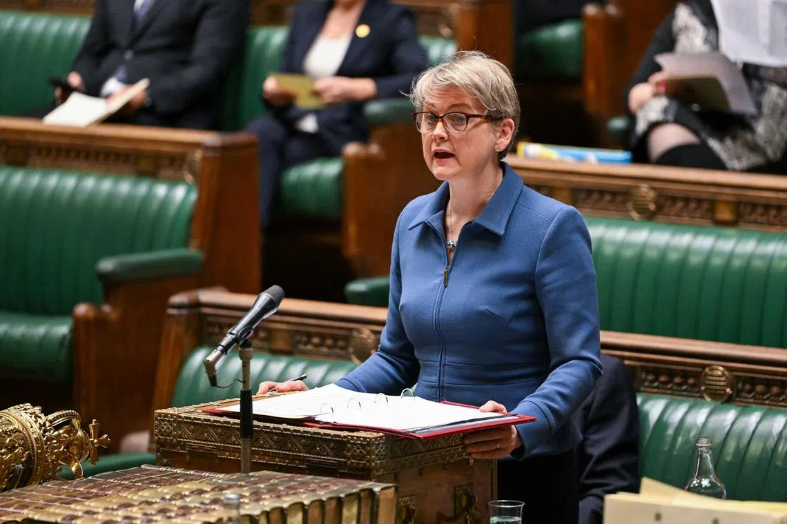 British Foreign Secretary Yvette Cooper delivers a statement on Arctic Security, at the House of Commons in London, Britain, January 19, 2026.  © House of Commons/Handout via REUTERS