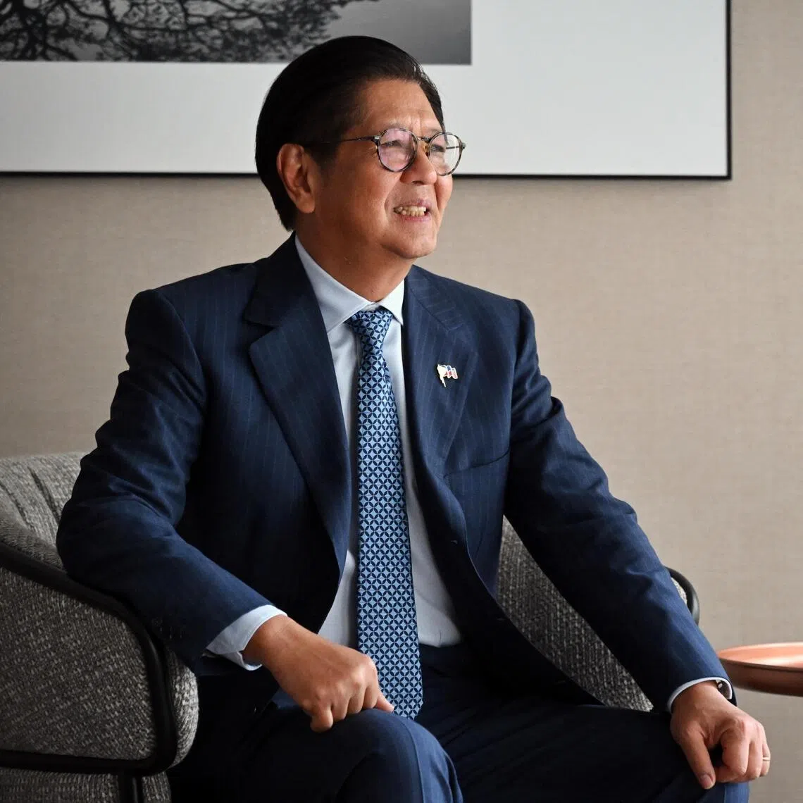 Philippine President Ferdinand Marcos Jr at the Hilton Orchard hotel on Oct 8.