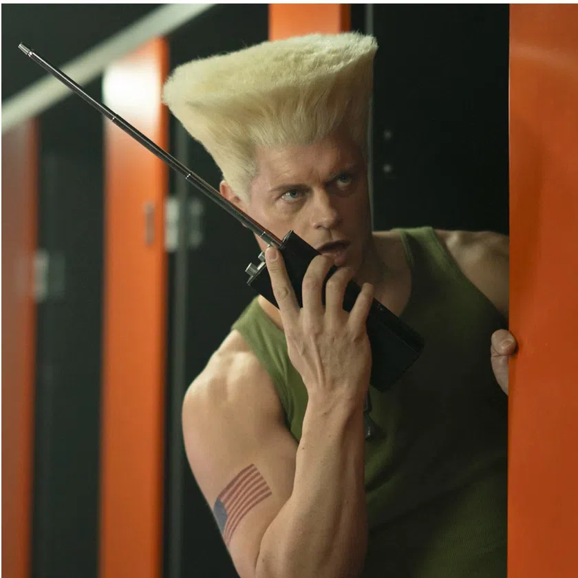 Cody Rhodes in Street Fighter, and Roman Reigns’ character poster in Street Fighter.