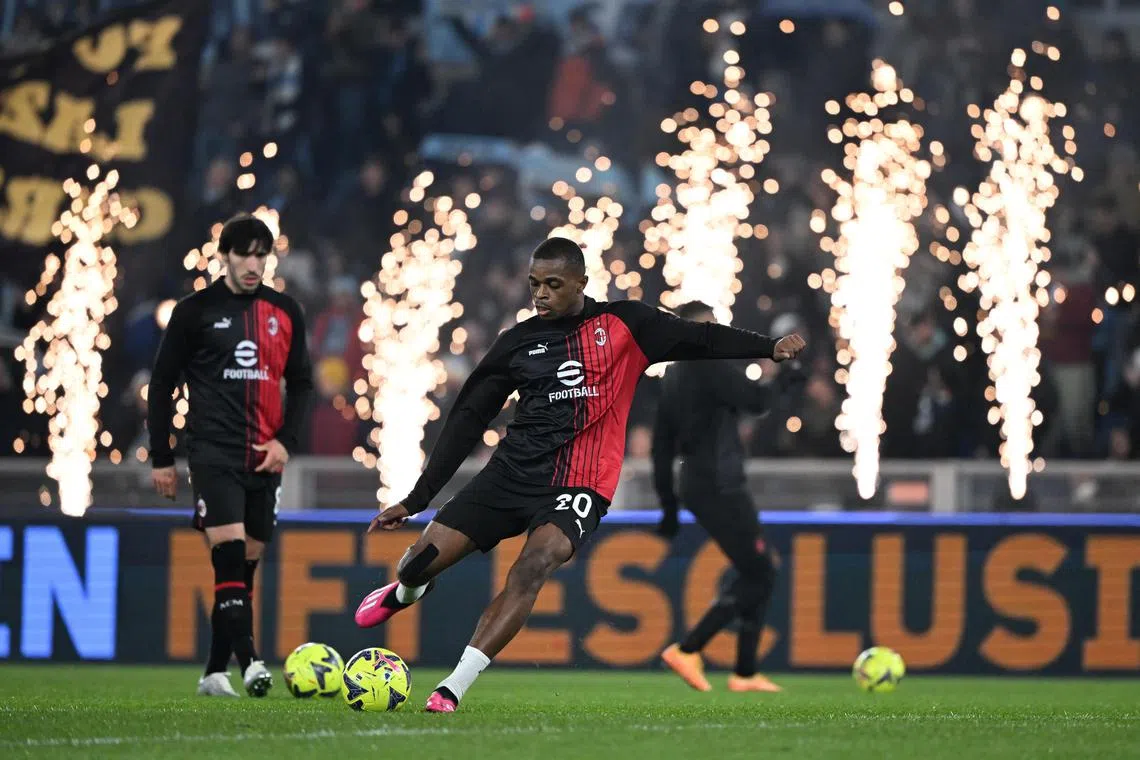 Pierre Kalulu of reigning Serie A champions AC Milan before a match against Lazio last week.