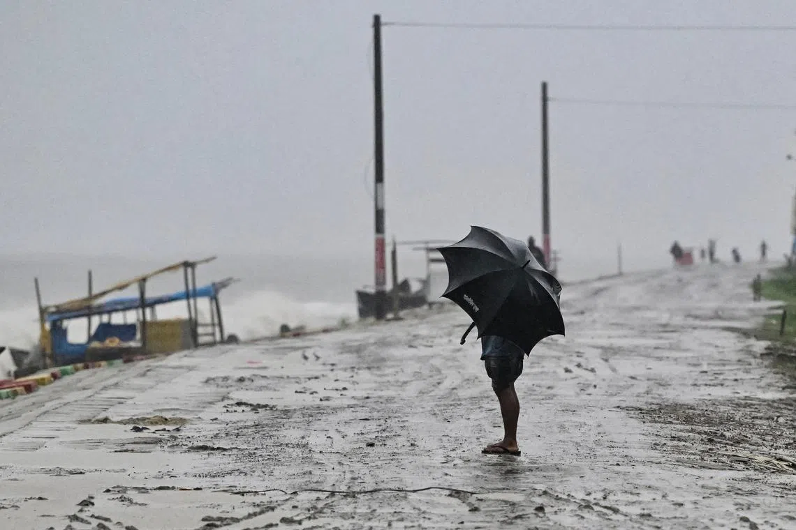 Forecasters predicted gusts of up to 130 kilometres per hour, with heavy rain and winds also lashing neighbouring India.