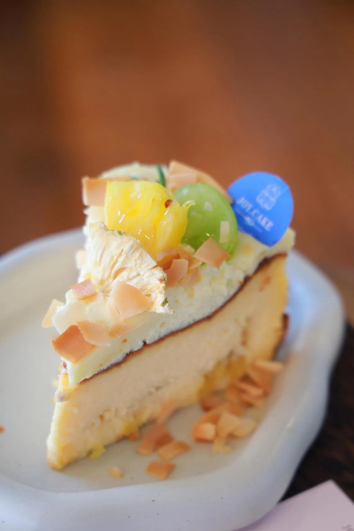 Pineapple Coconut Basque Cheesecake.