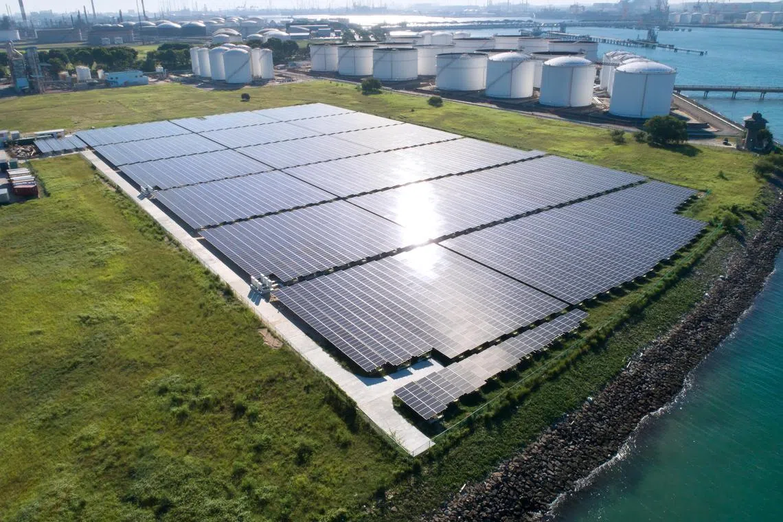 When completed, solar panels on Jurong Island will cover about 5 per cent of Singapore’s solar target for 2030.