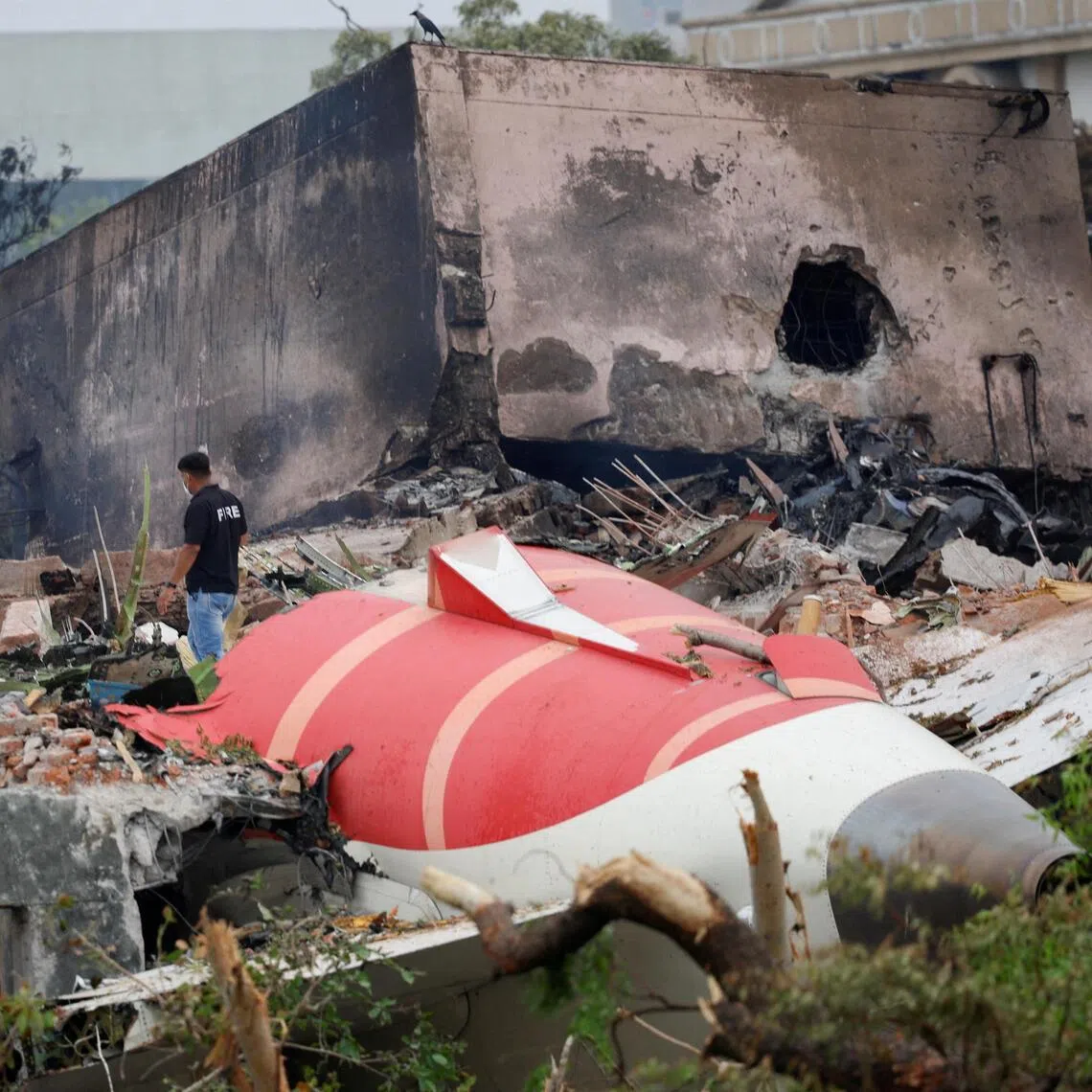 The crashed Air India Boeing 787-8 Dreamliner aircraft, in Ahmedabad, India, June 13, 2025.
