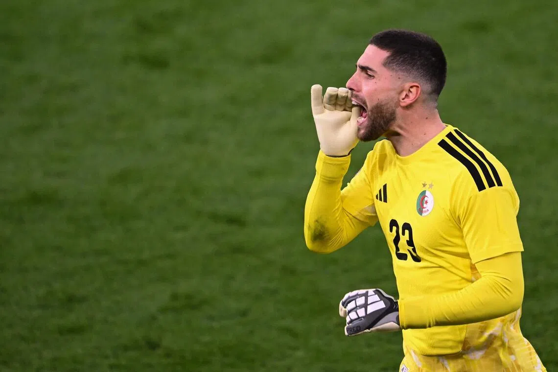 Algeria's goalkeeper Luca Zidane communicating with his defence during their last-16 match against the Democratic Republic of Congo on Jan 6.