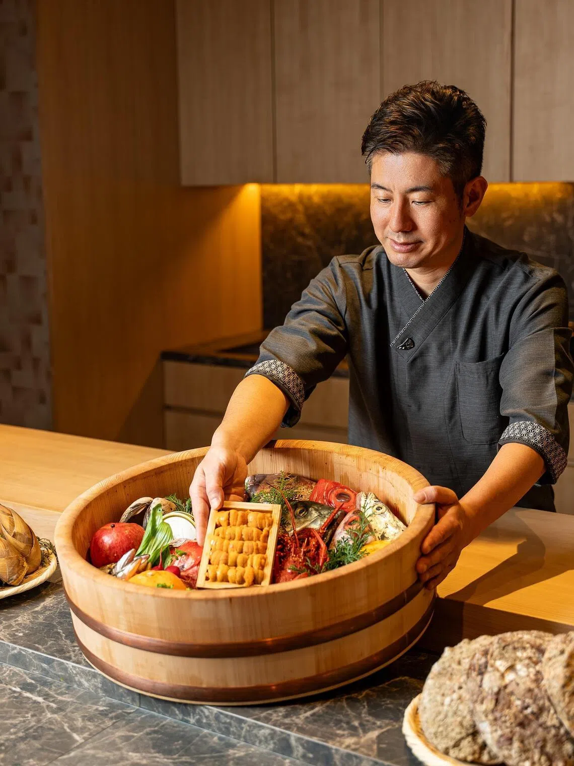 Jiin Omakase’s head chef, Sakamoto Mitsutaka.