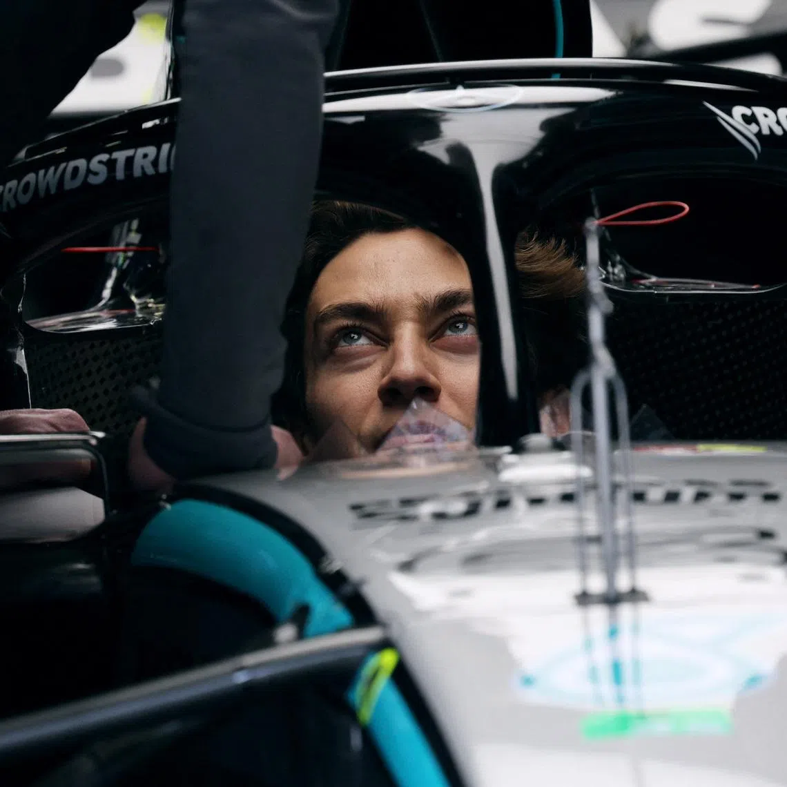 Formula One F1 - Chinese Grand Prix - Shanghai International Circuit, Shanghai, China - March 12, 2026 Mercedes' George Russell in his car ahead of the Chinese Grand Prix REUTERS/Go Nakamura