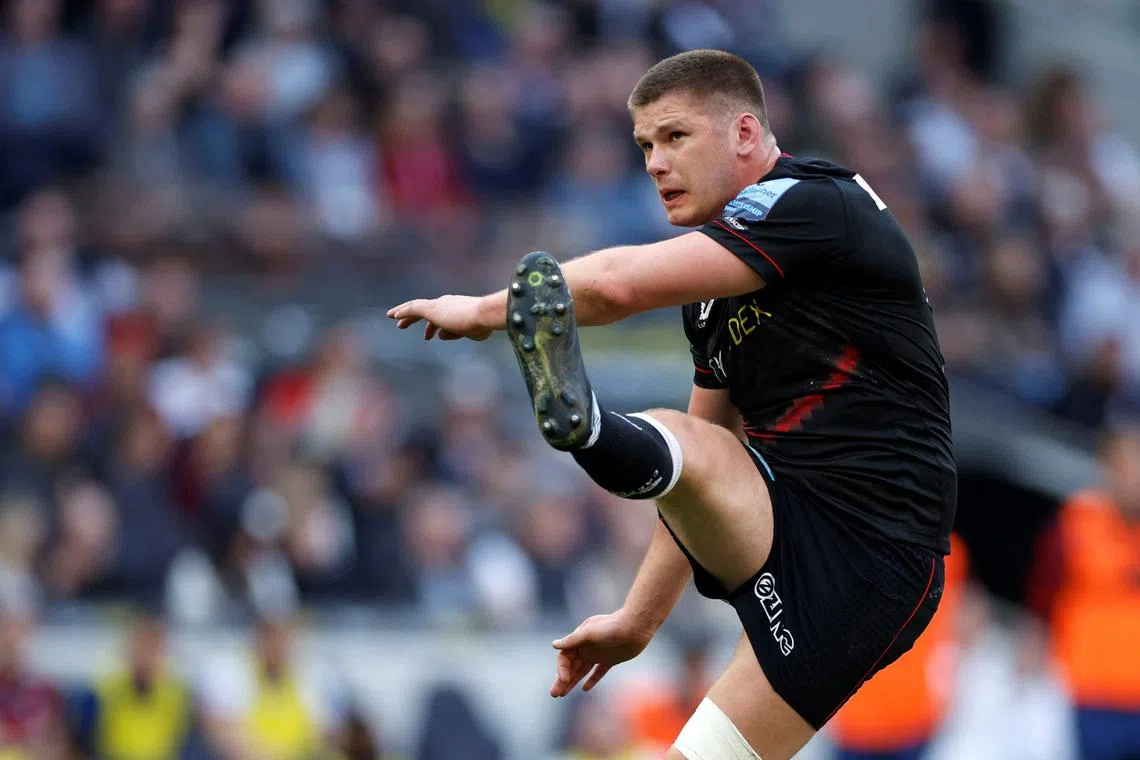FILE PHOTO: Rugby Union - Premiership - Saracens v Bristol Bears - Tottenham Hotspur Stadium, London, Britain - March 26, 2022 Saracens' Owen Farrell Action Images/John Sibley/File Photo