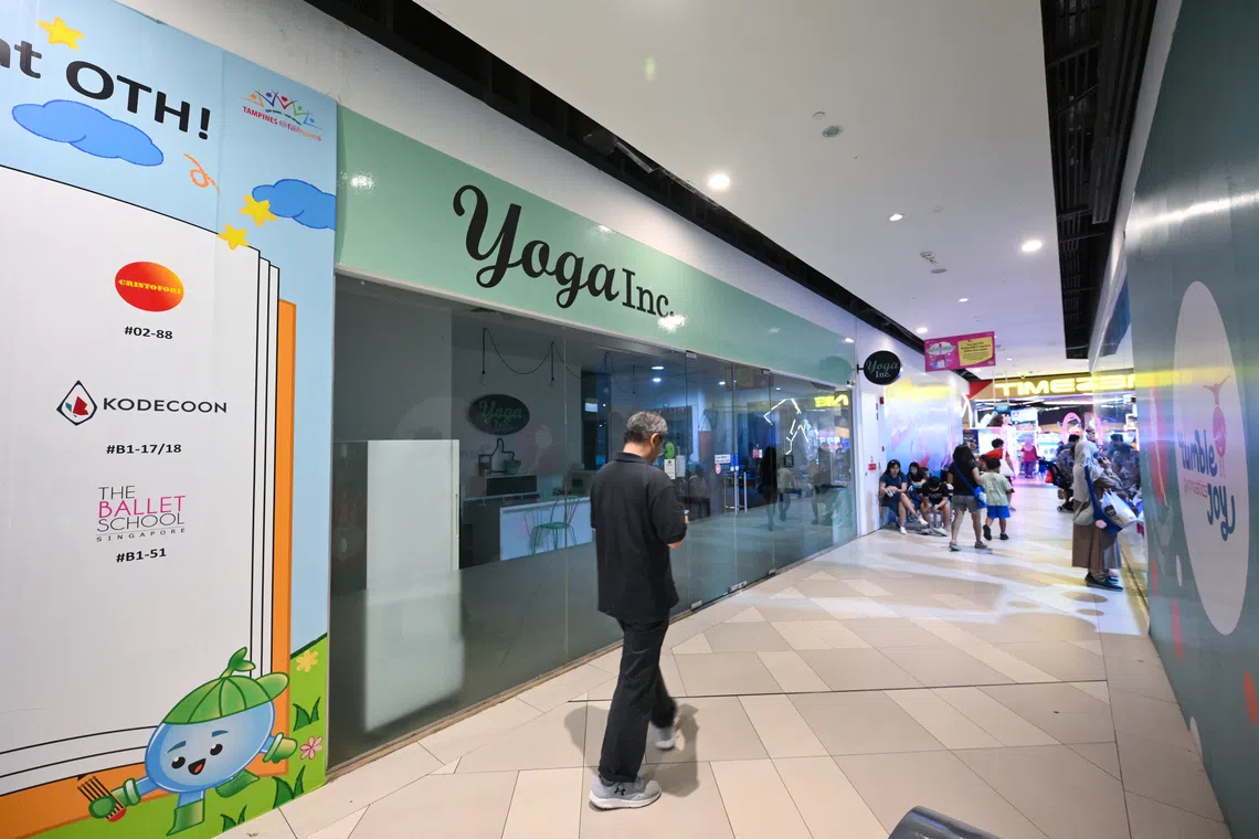 Closed Yoga Inc. outlet at Our Tampines Hub on Sept 18.