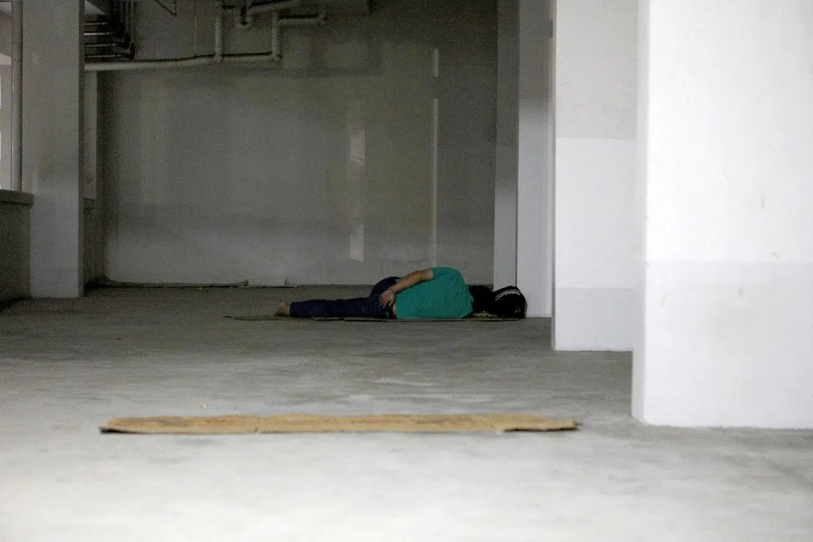 In the latest street count of rough sleepers, almost half of them were sighted near HDB blocks.