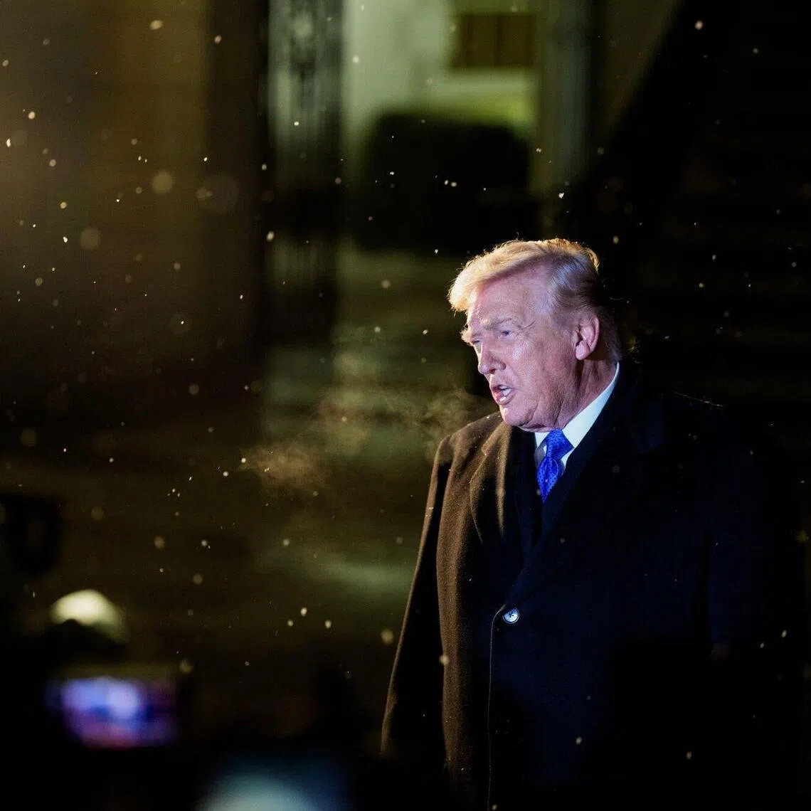 US President Donald Trump on Feb 6 said he “didn’t see” the part of a video posted on his social media account that depicted Barack and Michelle Obama as monkeys.