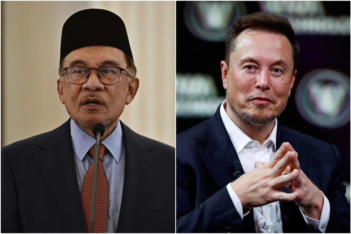 Malaysian PM Anwar Ibrahim said he will discuss Mr Elon Musk's commitment to increase his investments in Malaysia.