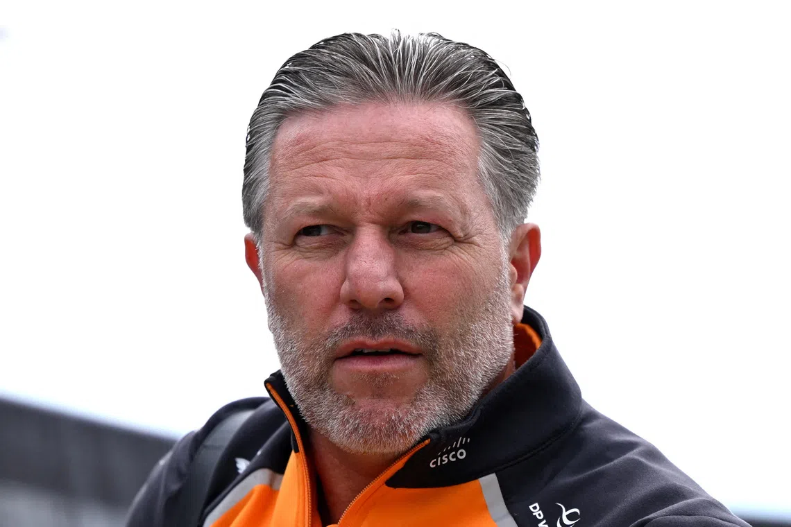 FILE PHOTO: Formula One F1 - British Grand Prix - Silverstone Circuit, Silverstone, Britain - July 4, 2025 McLaren chief executive Zak Brown ahead of practice REUTERS/Jaimi Joy/File Photo