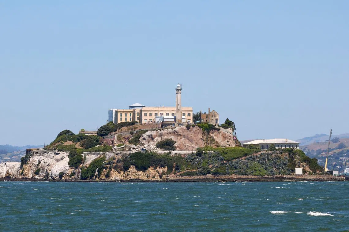 A view of Alcatraz Prison, a National Parks site located on Alcatraz Island in San Francisco Bay in San Francisco, California, U.S. May 5, 2025.  REUTERS/Fred Greaves     TPX IMAGES OF THE DAY     