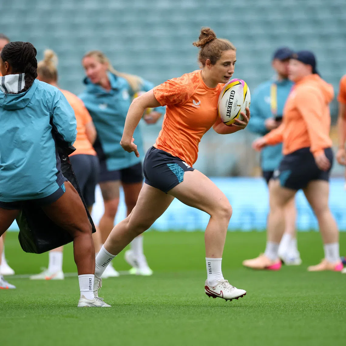 Rugby Union - Women's World Cup 2025 - Final - England Training - Allianz Stadium, Twickenham, London, Britain - September 26, 2025  England's Abby Dow during training Action Images via Reuters/Andrew Boyers