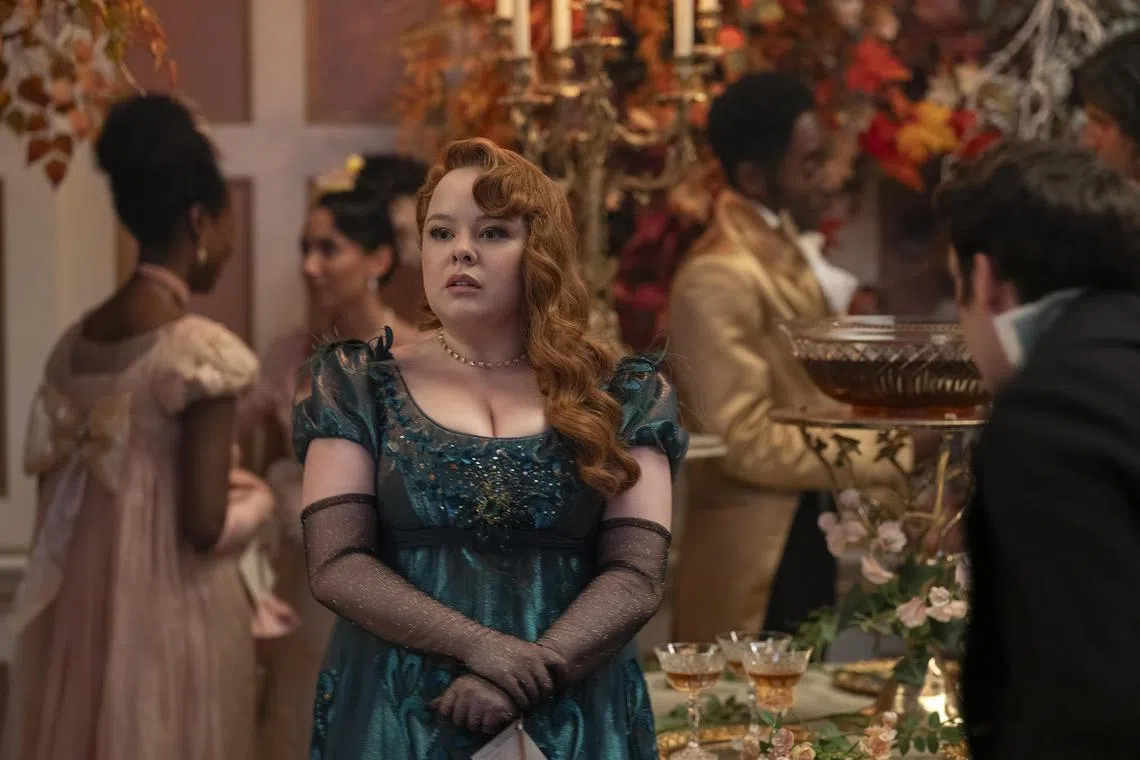 Irish actress Nicola Coughlan as Penelope Featherington in season three of the lavish period romance Bridgerton.