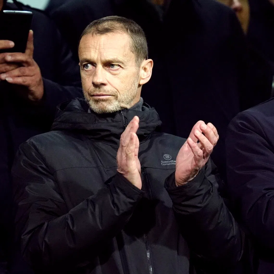 Soccer Football - FIFA World Cup - UEFA Qualifiers - Finals - Bosnia and Herzegovina v Italy - Bilino Polje Stadium, Zenica, Bosnia and Herzegovina - March 31, 2026 UEFA president Aleksander Ceferin in the stands before the match REUTERS/Matteo Ciambelli