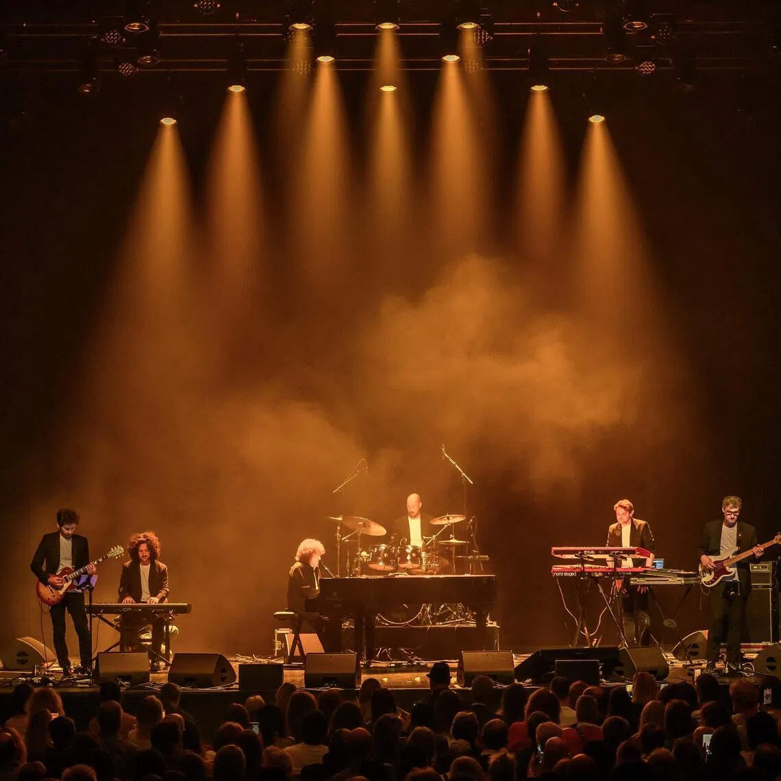 The performing artists came onto the stage to a song written about the tragedy called “Etoile de nos coeurs” (“Star of our Hearts”).