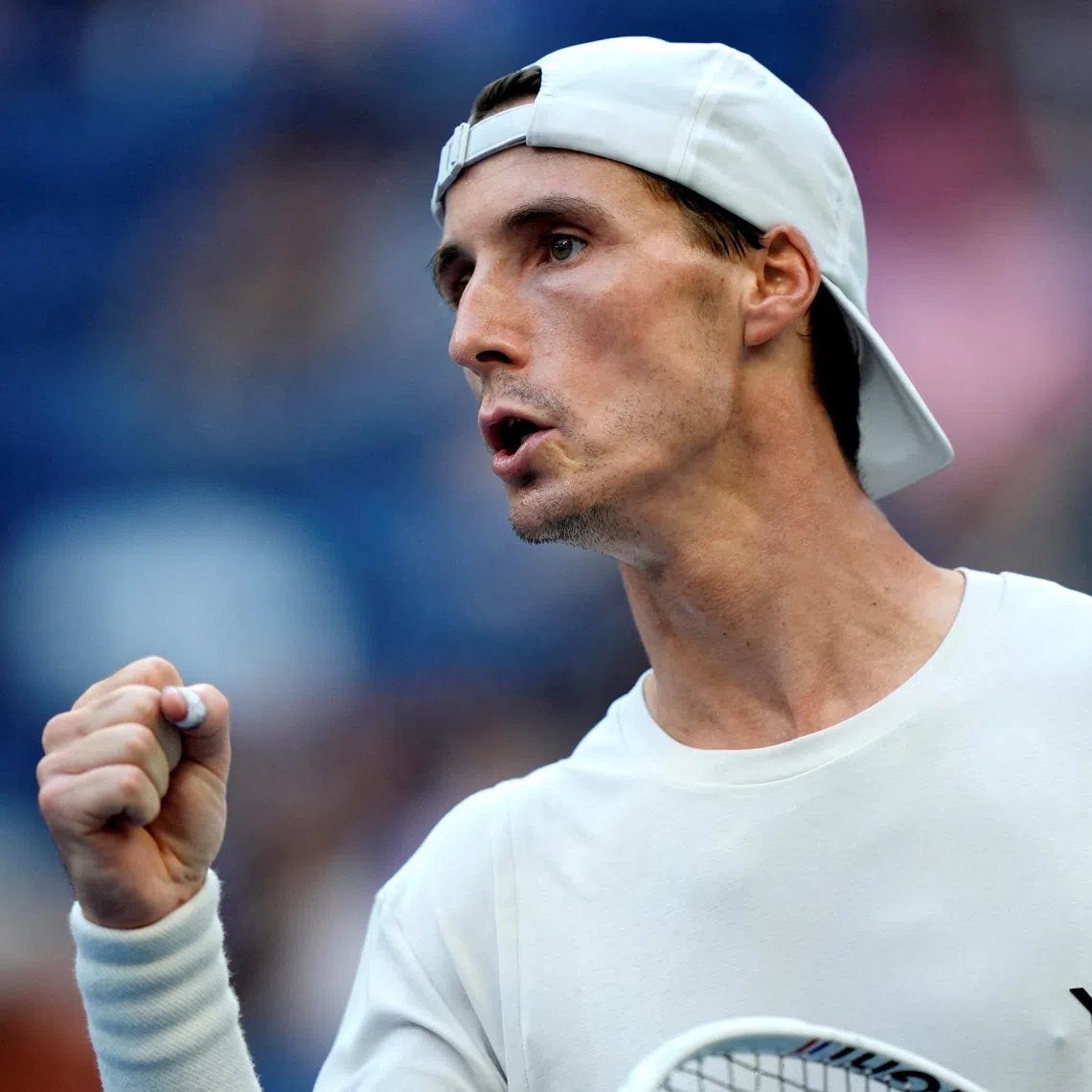 FILE PHOTO: Tennis - U.S. Open - Flushing Meadows, New York, United States - September 4, 2025 Britain's Joe Salisbury reacts during the men's doubles semi final match with Britain's Neal Skupski against New Zealand's Michael Venus and India's Yuki Bhambri REUTERS/Eduardo Munoz/File Photo