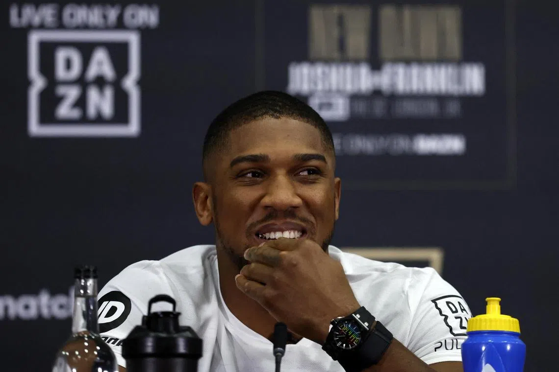 Anthony Joshua will be back in action on Saturday when he faces Jermaine Franklin of the United States at London’s 02 Arena.