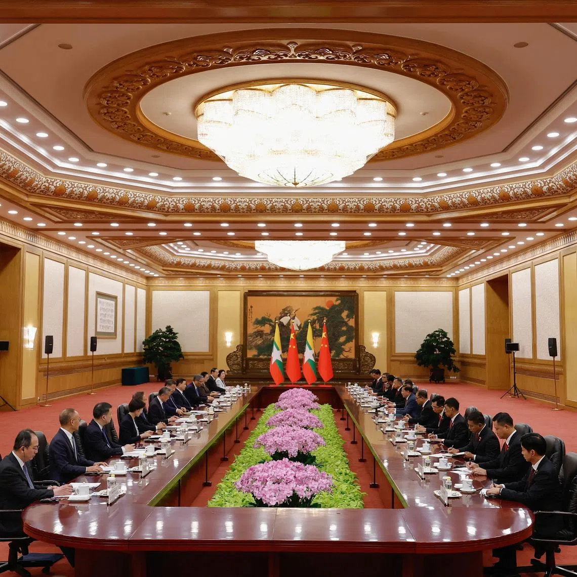 BEIJING, CHINA - JUNE 16: Chinese President Xi Jinping attends a bilateral meeting with Myanmar's President Min Aung Hlaing at the Great Hall of the People on June 16, 2026 in Beijing, China. Lintao Zhang/Pool via REUTERS