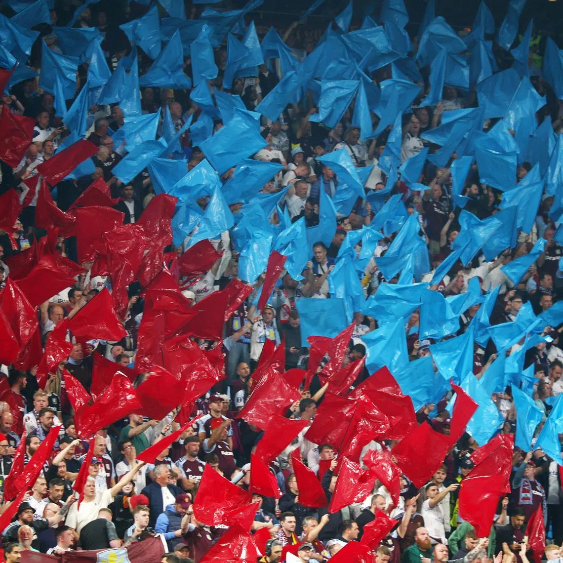 Soccer Football - UEFA Europa League - Final - SC Freiburg v Aston Villa - Besiktas Park, Istanbul, Turkey - May 20, 2026 Aston Villa fans with flags inside the stadium before the match REUTERS/Manon Cruz