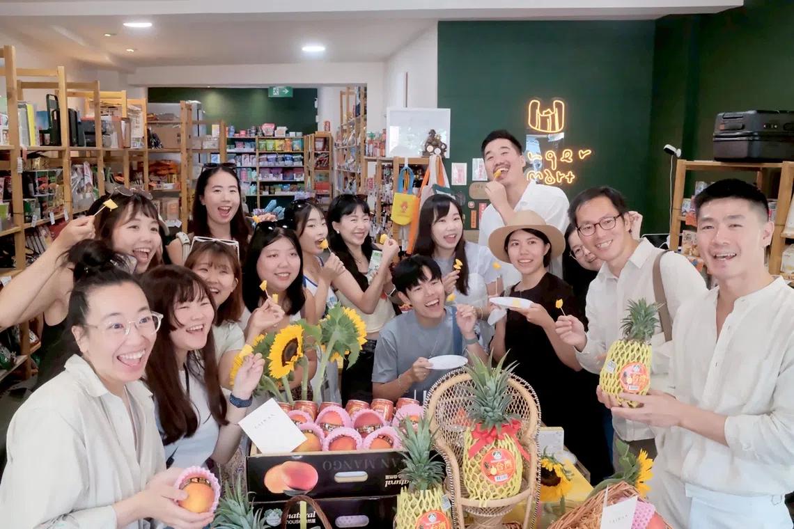 Taiwanese mangoes were sampled and sold at LingerMart in Richmond, London.