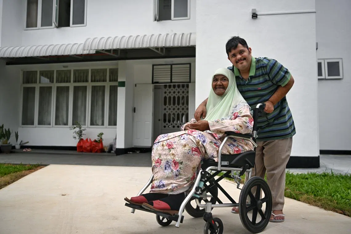 Mr Barkath Ali Abu Bakar, 35, and his grandmother Hasana Ahmad, 88, at her house in Jalan Binjai, photographed on November 16, 2022

Madam Hasana Ahmad, 88, finally moved back into her home at Katong estate after a year-long restoration works by SLA. Rents for units in the area, however, have doubled following the restoration works. As a result, many ex-tenants said they are unable or unwilling to move back.
