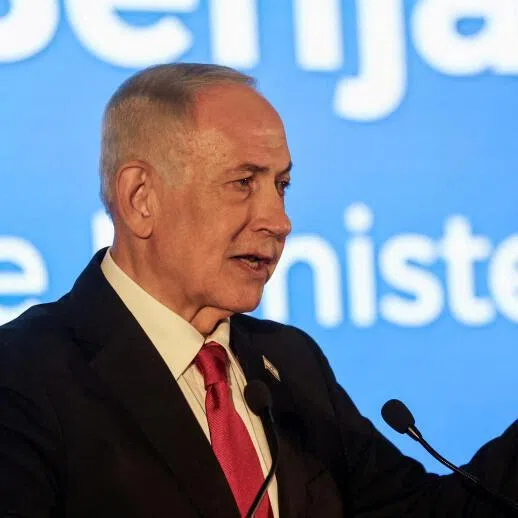  Israeli Prime Minister Benjamin Netanyahu gestures as he speaks during the Conference of Presidents of Major American Jewish Organisations, in Jerusalem, on Feb 15, 2026.