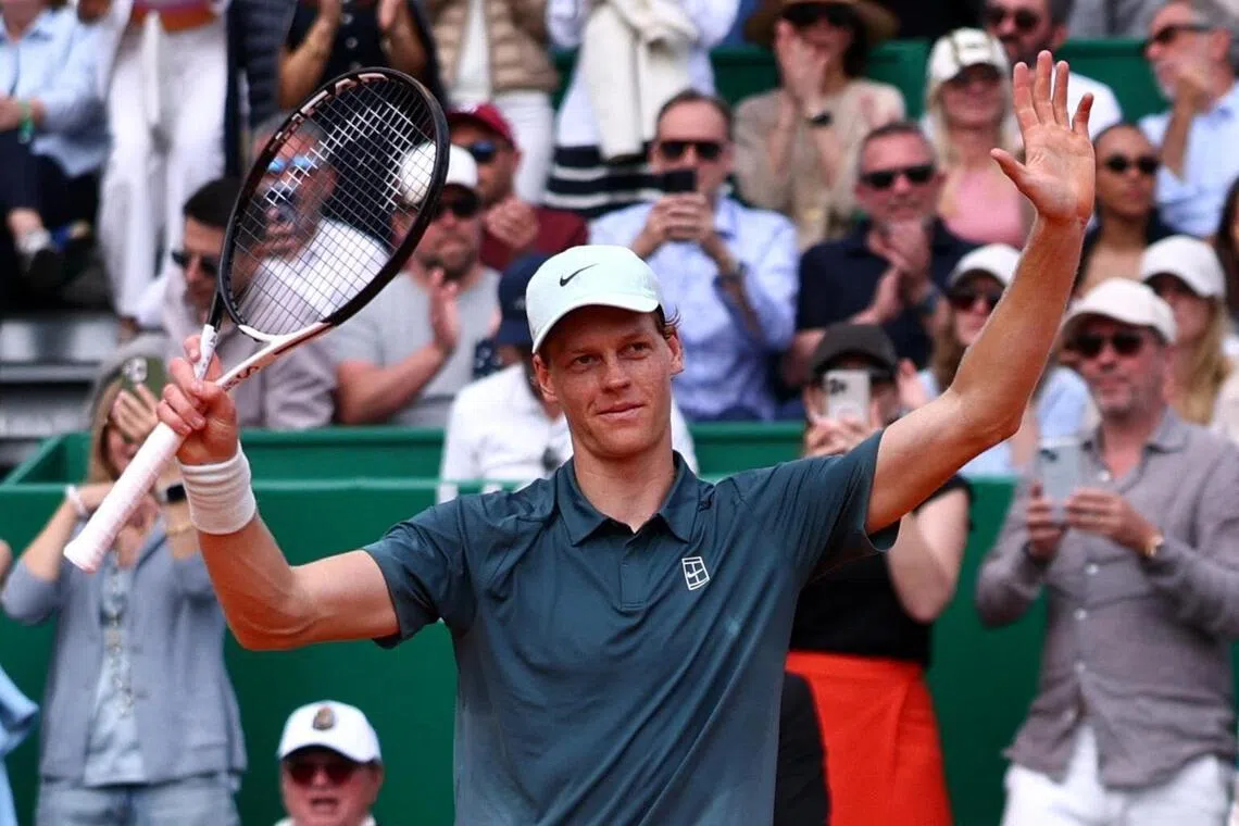 Jannik Sinner eases into Monte Carlo semi-finals, on course for possible final with Carlos Alcaraz