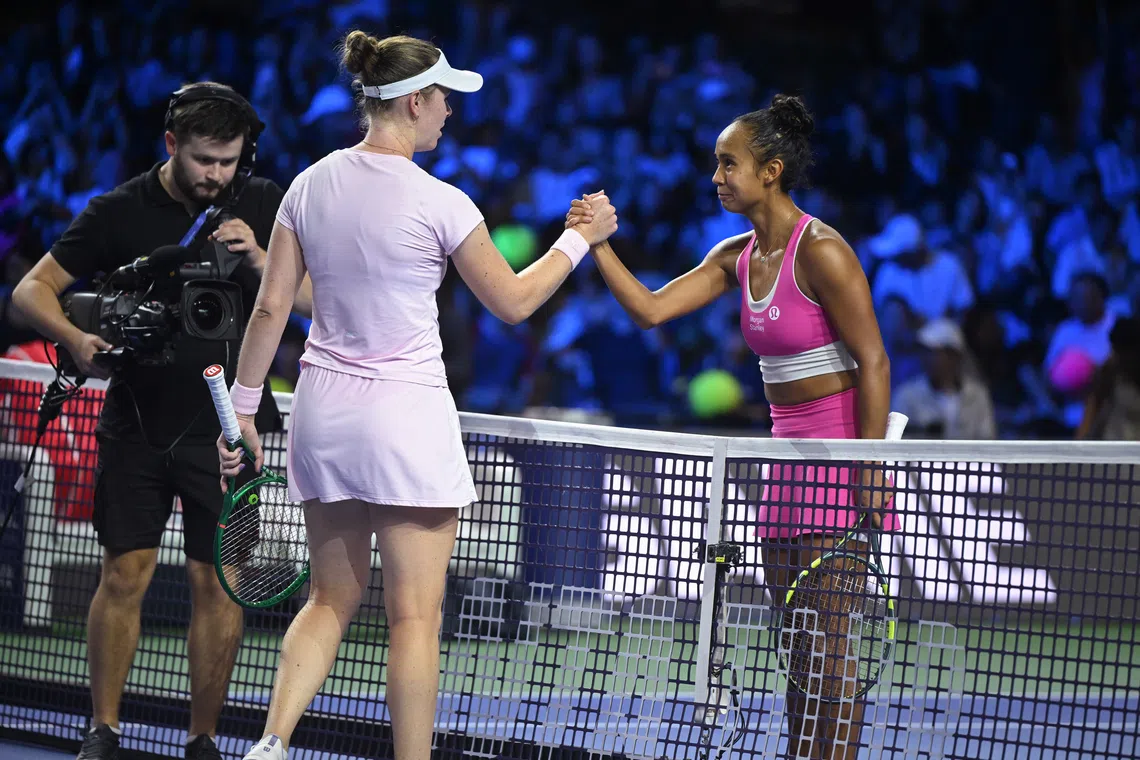 Talia Gibson (left) and Laylah Fernandez after the match.