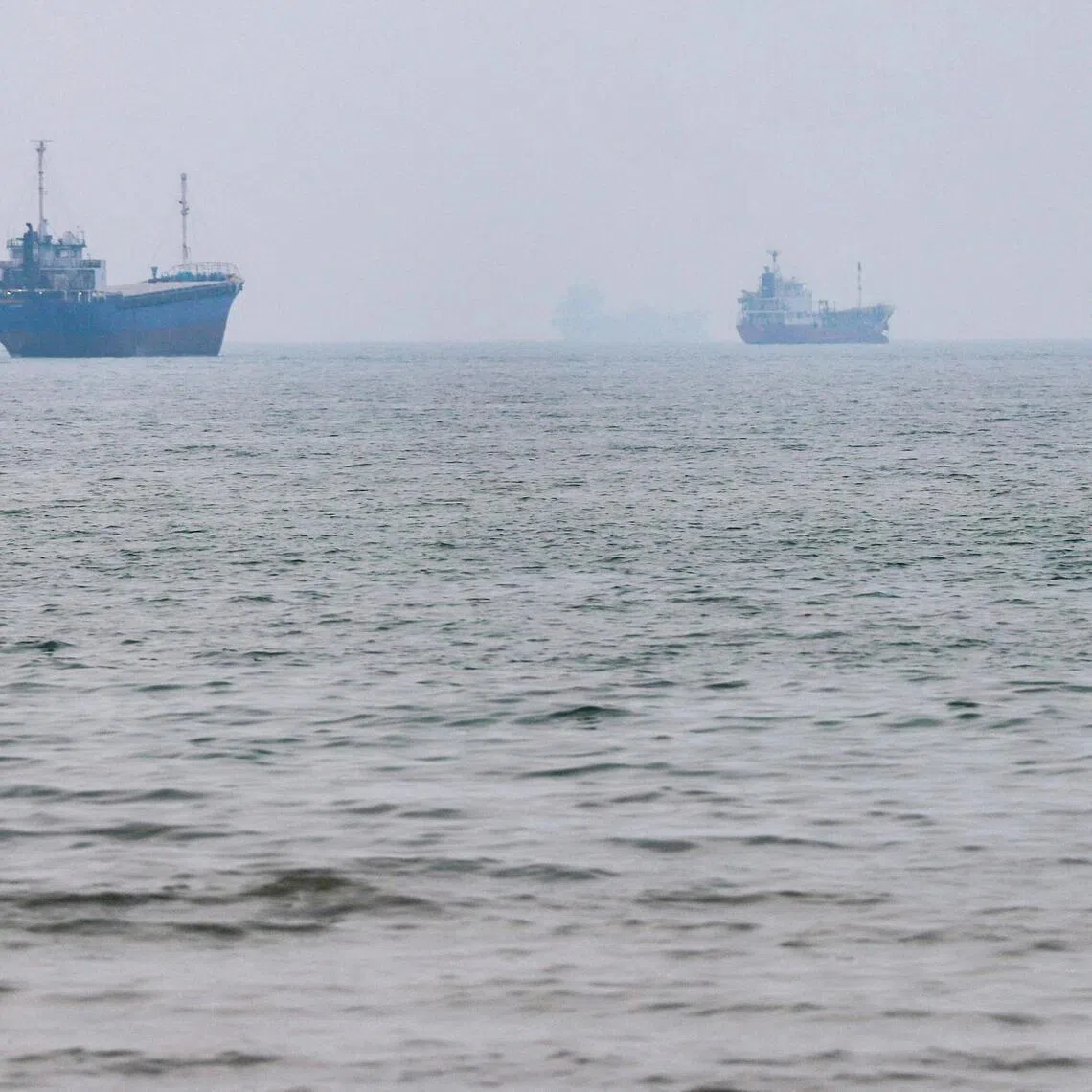 Vessels in the Strait of Hormuz near the beach of Bandar Abbas, Iran, June 30.