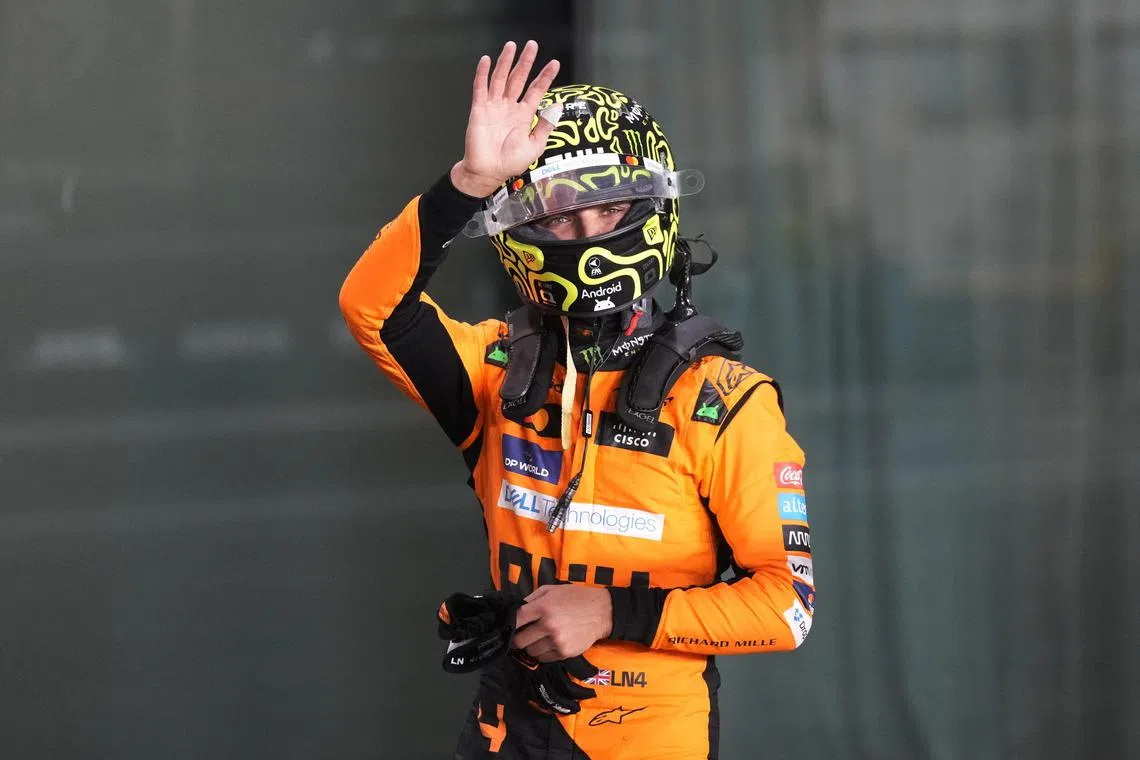 McLaren's Lando Norris finished first in the sprint qualifying session in Qatar.