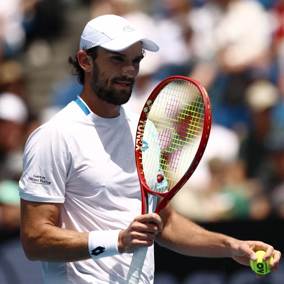 Tennis - Australian Open - Melbourne Park, Melbourne, Australia - January 22, 2026 Monaco's Valentin Vacherot during his second round match against Australia's Rinky Hijikata REUTERS/Tingshu Wang